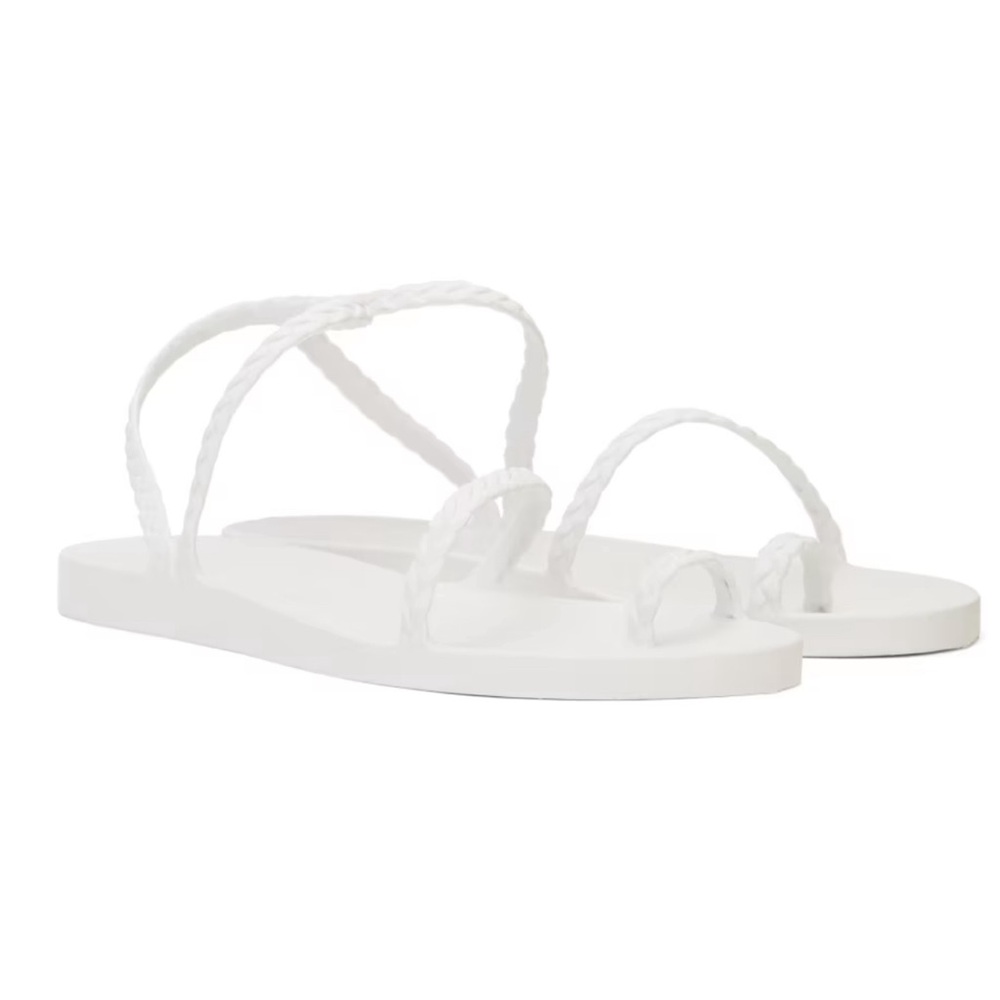 Ancient Greek white Eleftheria braided jelly sandals - size 38